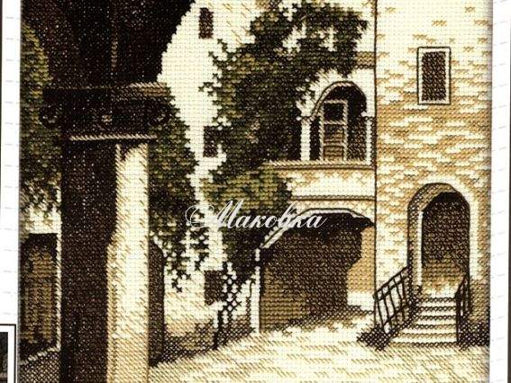 Ресторанный дворик R158, РТО набор для вышивания нитками Ресторанный дворик R158, РТО набор для вышивания нитками