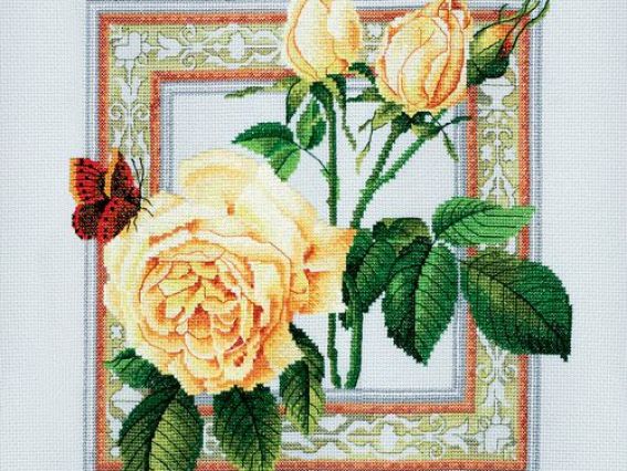 Бабочки и цветы R170 РТО Набор для вышивания нитками Бабочки и цветы R170 РТО Набор для вышивания нитками