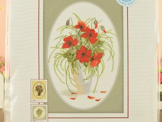 Алые маки R280 РТО набор для вышивания нитками Алые маки R280 РТО набор для вышивания нитками