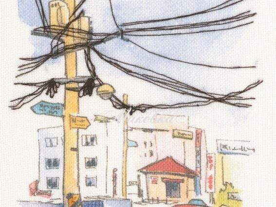 DT-M012 Paint by threads (такси), РТО Набор для вышивания с напечатанным фоном