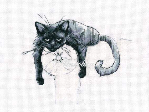 Набор для вышивания Среди черных котов, М666, РТО Набор для вышивания Среди черных котов, М666, РТО