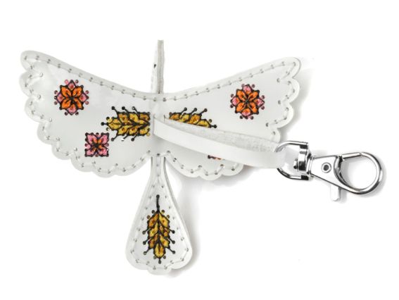 Обвіс для сумки Пташка біла. Тиха надія FLHL-111 Чарівна Країна Набір для вишивання нитками на штучній шкірі 