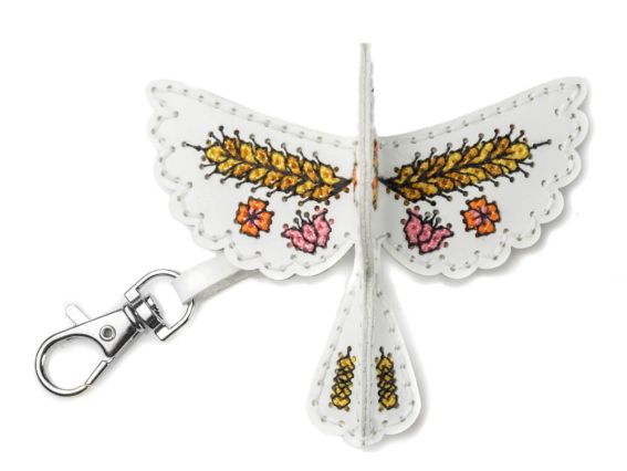 Обвіс для сумки Пташка біла. Тиха надія FLHL-111 Чарівна Країна Набір для вишивання нитками на штучній шкірі 