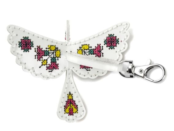 Обвіс для сумки Пташка біла. Квітучий ранок FLHL-112 Чарівна Країна Набір для вишивання нитками на штучній шкірі 