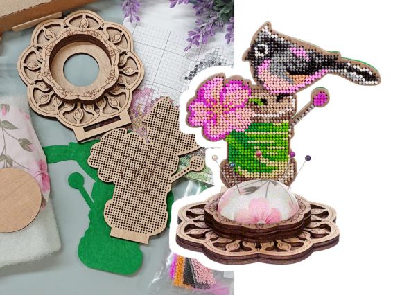 Гольниця Пташка з квіткою FLK-477 Wonderland Crafts вишивка бісером Гольниця Пташка з квіткою FLK-477 Wonderland Crafts вишивка бісером