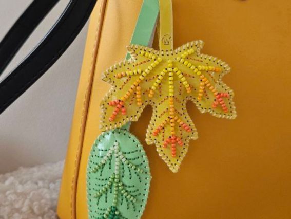 Обвіс для сумки Осіннє листя FLBB-175 Чарівна Країна Набір для вишивання бісером на штучній шкірі 