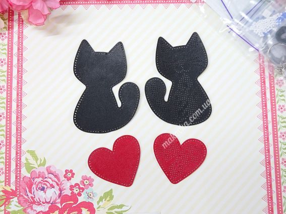 Обвіс для сумки Котячі обійми (чорне кошеня) FLBB-181 Чарівна Країна Набір для вишивання бісером на штучній шкірі 