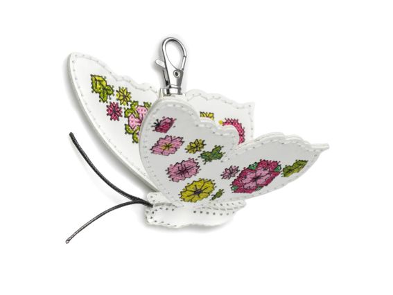 Обвіс для сумки Метелик. Квіткова мрія. FLHL-114 Чарівна Країна Набір для вишивання нитками на штучній шкірі 