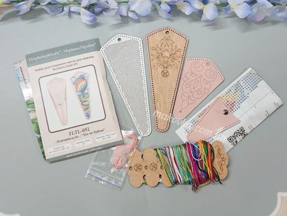 Набір для вишивання чохла для ножиць на штучній шкірі FLTL-092 Повітряна куля Wonderland Crafts (Чарівна Країна)