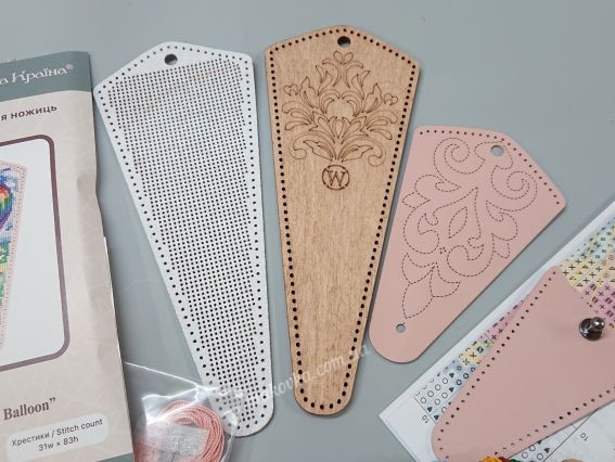 Набір для вишивання чохла для ножиць на штучній шкірі FLTL-092 Повітряна куля Wonderland Crafts (Чарівна Країна)