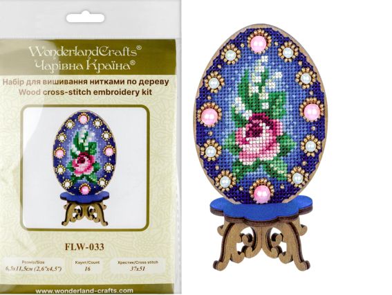 Великодня Писанка (з трояндою) FLW-033 Wonderland Crafts (Чарівна Країна)