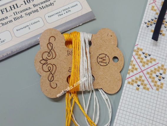 Обвіс для сумки Пташка. Весняна мелодія FLHL-109 Чарівна Країна Набір для вишивання нитками на штучній шкірі 