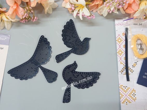 Обвіс для сумки Пташка. Весняна мелодія FLHL-109 Чарівна Країна Набір для вишивання нитками на штучній шкірі 