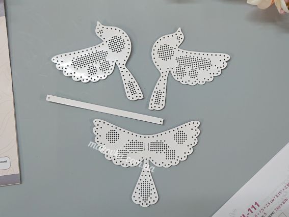 Обвіс для сумки Пташка біла. Тиха надія FLHL-111 Чарівна Країна Набір для вишивання нитками на штучній шкірі 