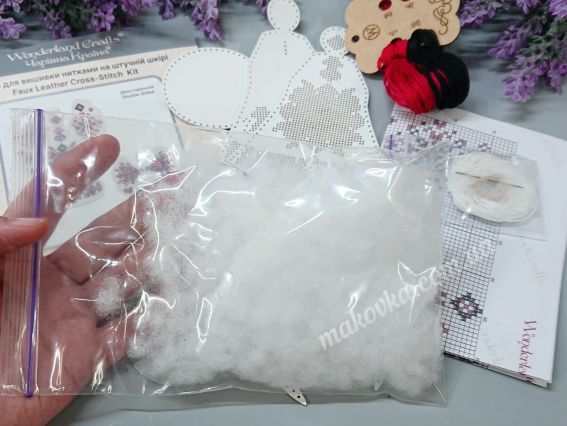 Набір для вишивки 3D-фігурки «Янгол з орнаментом» (екошкіра) FLHL-126 Wonderland Crafts (Чарівна Країна)