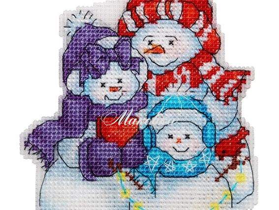 Сім'я сніговиків 8033 , Алісена вишивання новорічної іграшки