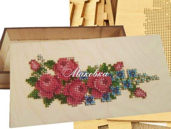 2132 Шкатулка-купюрница с перфорацией под вышивку бісером Букетик, Алисена 2132 Шкатулка-купюрница с перфорацией под вышивку бісером Букетик, Алисена