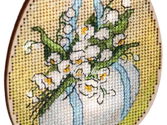 5508-а Ландыши, Алисена набор для вышивания на деревянной заготовке с подставкой 5508-а Ландыши, Алисена набор для вышивания на деревянной заготовке с подставкой