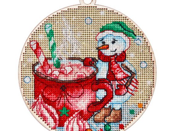 Снеговик 5515, Алисена набор для вышивания на деревянной заготовке