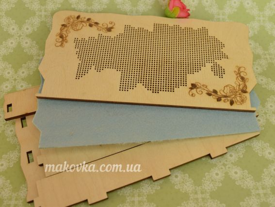Шкатулка-купюрниця 2125 Троянди, з перфораціею під вишивку бісером + схема  Алисена