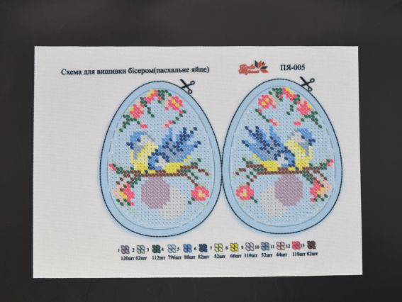 Великоднє яйце (синички) ПЯ-005, схема для вишивання Барви Поділля Великоднє яйце (синички) ПЯ-005, схема для вишивання Барви Поділля