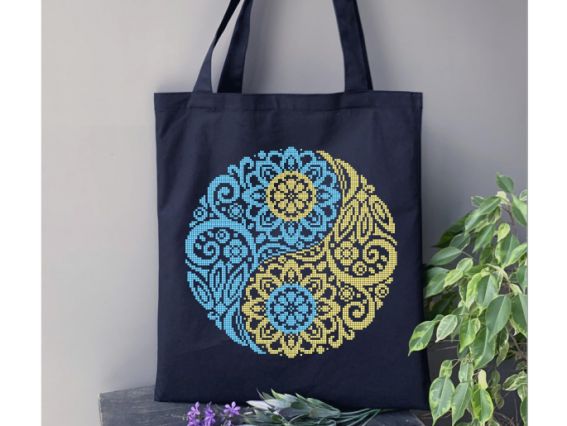 Сумка под вышивку сшитая, Инь-Янь СП-110-065 , черная, Бисерок