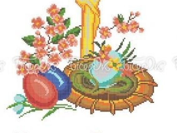 Великодній рушник Р-416 Композиція зі свічкою, 35х55 см, Бісерок, малюнок на тканині Великодній рушник Р-416 Композиція зі свічкою, 35х55 см, Бісерок, малюнок на тканині