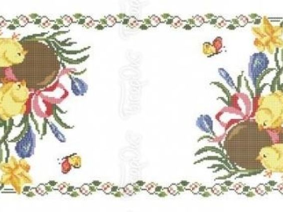Пасхальный рушнык Р-427 Рамка с цыплятами, 35х55 см, Бісерок, рисунок на ткани Пасхальный рушнык Р-427 Рамка с цыплятами, 35х55 см, Бісерок, рисунок на ткани