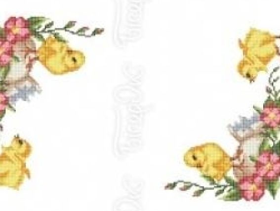 Пасхальный рушнык Р-428 , 35х55 см, Бісерок, рисунок на ткани Пасхальный рушнык Р-428 , 35х55 см, Бісерок, рисунок на ткани