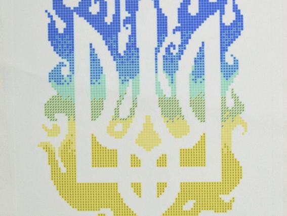 ЧВ-3466 Тризуб полум'я, друк на тканині для вишивання бісером, Бісерок