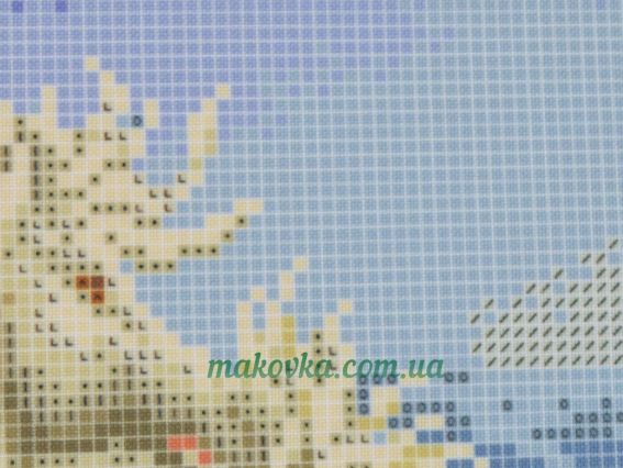 50-335 (А3) Малюнок на габардині Три коні, 37,7х28 см, Бісерок