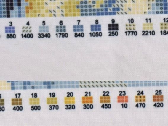 50-335 (А3) Малюнок на габардині Три коні, 37,7х28 см, Бісерок