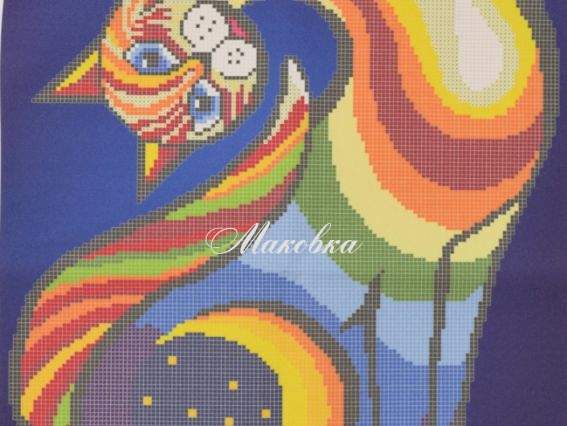 Рисунок на ткани Радужный кот ЧВ-5367, Бисерок