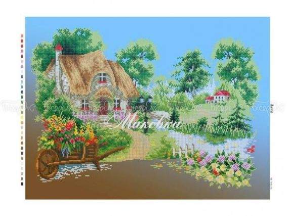 Схема (рисунок) на ткани ЧВ-7028 Лето, А2, Бисерок