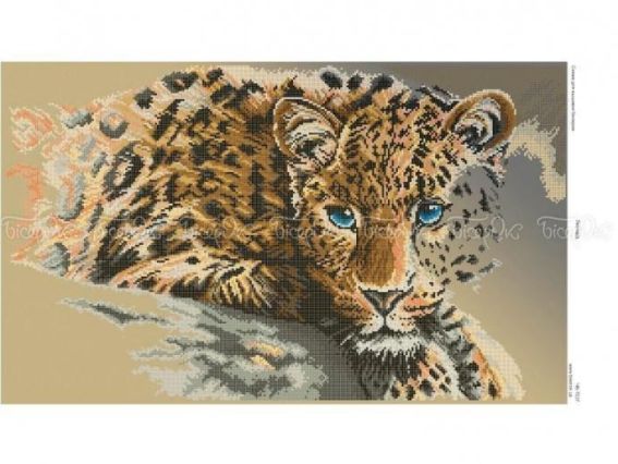 Схема (рисунок) на ткани ЧВ-7037 Леопард, А2, Бисерок Схема (рисунок) на ткани ЧВ-7037 Леопард, А2, Бисерок