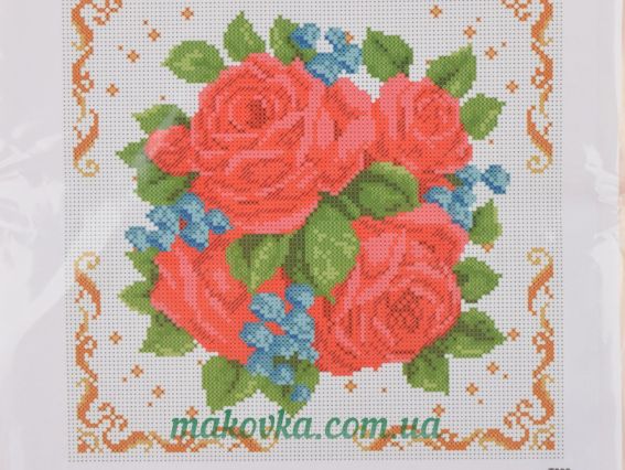 Заготовка для вышивания Т-303 тайстра Розы 24х24 см Бисерок Заготовка для вышивания Т-303 тайстра Розы 24х24 см Бисерок