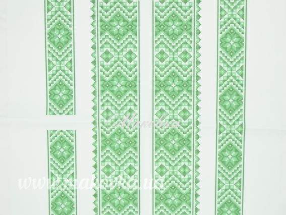 ЧБ-511 Зелений орнамент Вставка з малюнком для вишивки Чоловічої сорочки , Бісерок