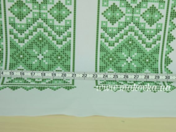 ЧБ-511 Зелена Вставка з малюнком для вишивки Чоловічої сорочки , Бісерок