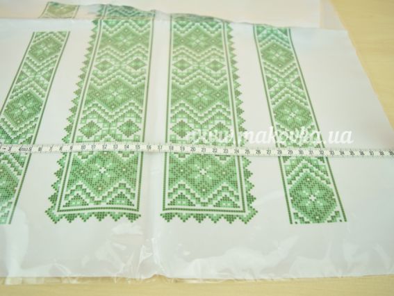 ЧБ-511 Зелена Вставка з малюнком для вишивки Чоловічої сорочки , Бісерок