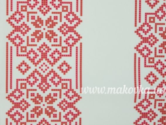 ЧБ-531 червоний орнамент Вставка з малюнком для вишивки Чоловічої сорочки , Бісерок