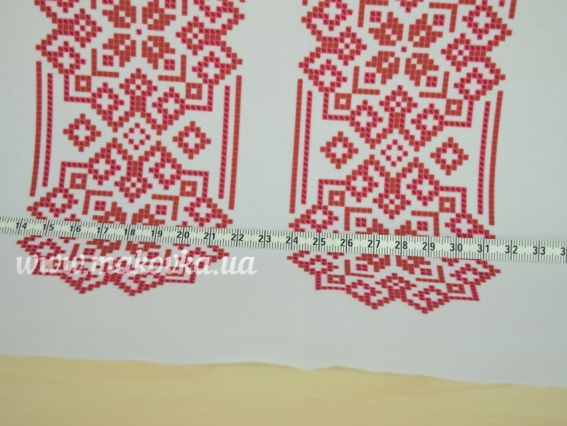 ЧБ-531 червоний орнамент Вставка з малюнком для вишивки Чоловічої сорочки , Бісерок