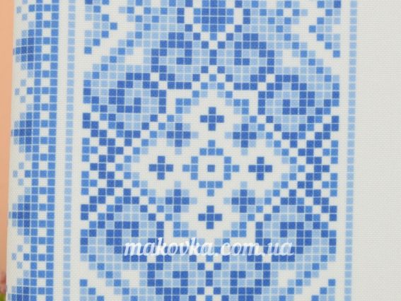 Заготовка сорочки для хлопчика біла, Гармонія голуба, габандин, Бісерок Х156г-ГБ (216) 