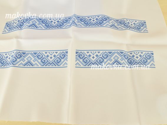 Заготовка сорочки для хлопчика біла, Гармонія голуба, габандин, Бісерок Х156г-ГБ (216) 