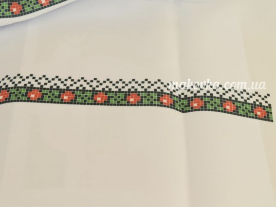 Заготовка сорочки для хлопчика біла, борщівська, габандин, Бісерок Х171-ГБ