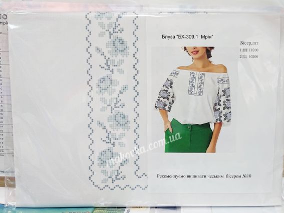 Блуза Мрія, бохо БХ-309.1 ДМ Бісерок, заготовка для вишивки домоткана біла