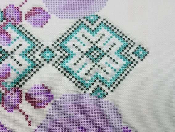 Б-345ДМ Заготовка для вишиванки Блуза Орхідеї, домоткана колір білий, Бісерок