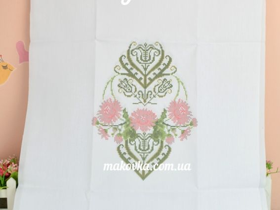 Б-145ДМ Заготовка Блуза Хризантеми, домотка, домотканна колір білий Бісерок