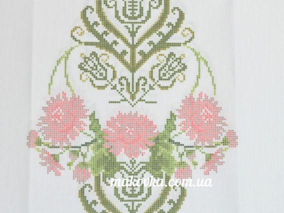 Б-145ДМ Заготовка Блуза Хризантеми, домотка, домотканна колір білий Бісерок