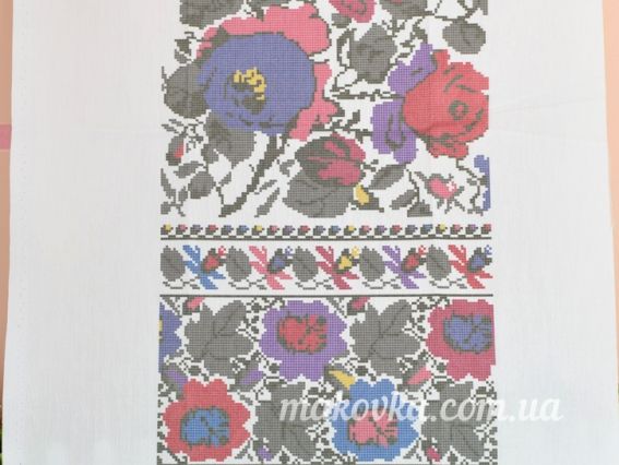 Б-177ДМ Заготовка для вишиванки Блуза Галичанка, домотканна колір білий Бісерок