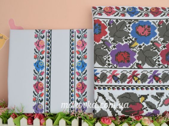 Б-177ГБ Заготовка для вишиванки Блуза Галичанка, габардин, колір Біла, Бісерок